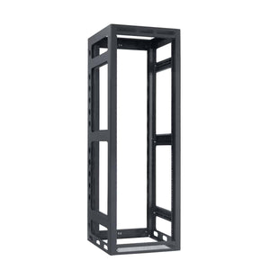 Lowell Mfg Equipment Rack-Gangable-35U, 27in Deep, 2pr Rails, Rear Door