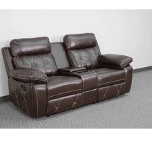 Load image into Gallery viewer, Flash Furniture Reel Comfort Series 2-Seat Straight Reclining Brown LeatherSoft